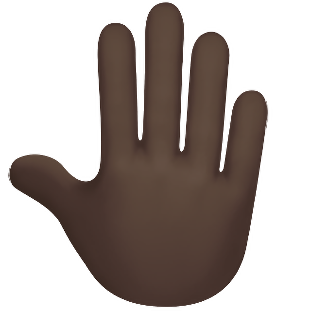 Raised Back Of Hand: Dark Skin Tone