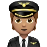 Pilot: Medium Skin Tone Emoji 🧑🏽‍✈️ image - Apple style