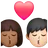 Kiss: Woman, Man, Medium-Dark Skin Tone, Light Skin Tone