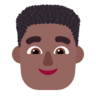 Man: Medium-Dark Skin Tone, Curly Hair Emoji 👨🏾‍🦱 image - Microsoft Classic 2D style