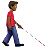 Man With White Cane Facing Right: Medium-Dark Skin Tone