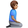 Man Kneeling Facing Right: Medium Skin Tone Emoji 🧎🏽‍♂️‍➡️ image - Samsung style