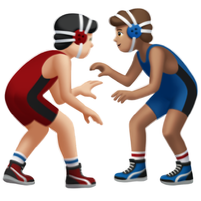 Men Wrestling: Light Skin Tone, Medium Skin Tone