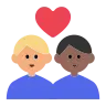 Couple With Heart: Man, Man, Medium-Light Skin Tone, Medium-Dark Skin Tone Emoji 👨🏼‍❤️‍👨🏾 image - Tossface style