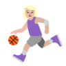Woman Bouncing Ball: Medium-Light Skin Tone Emoji ⛹🏼‍♀️ image - Microsoft Classic 2D style