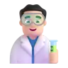 Man Scientist: Light Skin Tone Emoji 👨🏻‍🔬 image - Microsoft 3D Fluent style