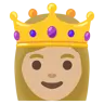 Princess: Medium-Light Skin Tone Emoji 👸🏼 image - Google Noto Color style