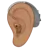 Ear With Hearing Aid: Medium Skin Tone