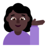 Woman Tipping Hand: Dark Skin Tone Emoji 💁🏿‍♀️ image - Microsoft Classic 2D style