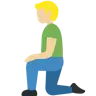 Man Kneeling: Medium-Light Skin Tone Emoji 🧎🏼‍♂️ image - Twitter / X (Twemoji) style
