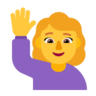 Woman Raising Hand Emoji 🙋‍♀️ image - Microsoft Classic 2D style