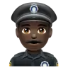Man Police Officer: Dark Skin Tone Emoji 👮🏿‍♂️ image - WhatsApp style