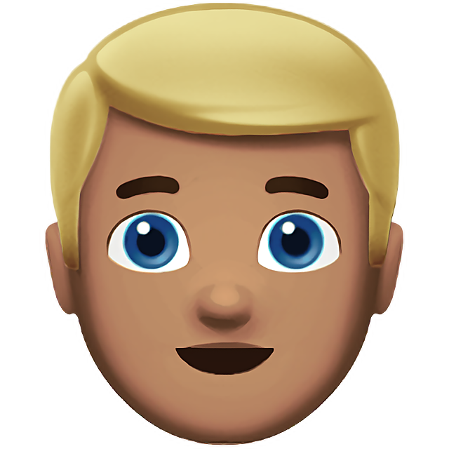 Man: Medium Skin Tone, Blond Hair