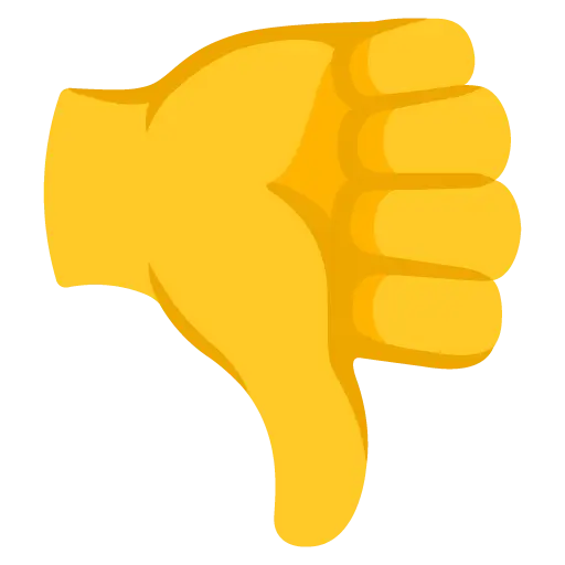 Pulgar abajo muestra