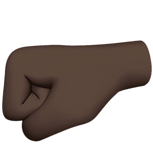 Left-Facing Fist: Dark Skin Tone