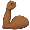 Flexed Biceps: Medium-Dark Skin Tone Emoji 💪🏾 image - Apple style