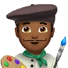 Man Artist: Medium-Dark Skin Tone Emoji 👨🏾‍🎨 image - Apple style