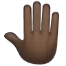 Raised Back Of Hand: Dark Skin Tone Emoji 🤚🏿 image - WhatsApp style
