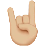 Sign Of The Horns: Medium-Light Skin Tone Emoji 🤘🏼 image - Apple style
