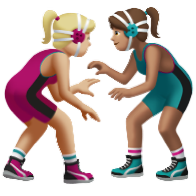 Women Wrestling: Medium-Light Skin Tone, Medium Skin Tone