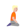 Person Kneeling Facing Right: Medium-Light Skin Tone Emoji 🧎🏼‍➡️ image - Microsoft Classic 2D style
