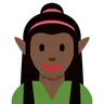Woman Elf: Dark Skin Tone Emoji 🧝🏿‍♀️ image - Twitter / X (Twemoji) style