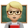 Teacher: Medium-Light Skin Tone Emoji 🧑🏼‍🏫 image - Apple style