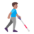 Man With White Cane Facing Right: Medium Skin Tone