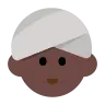 Woman Wearing Turban: Dark Skin Tone Emoji 👳🏿‍♀️ image - Tossface style