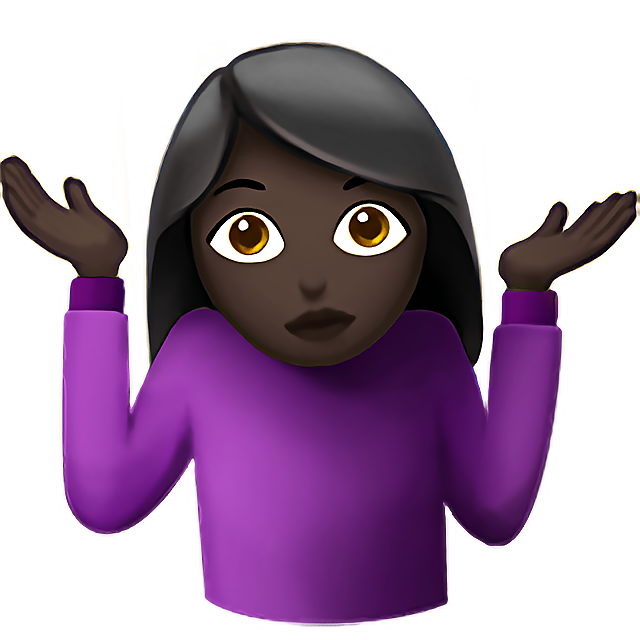 Woman Shrugging: Dark Skin Tone