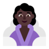 Woman In Steamy Room: Dark Skin Tone Emoji 🧖🏿‍♀️ image - Microsoft Classic 2D style