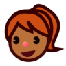 Girl: Medium-Dark Skin Tone Emoji 👧🏾 image - Emojidex style