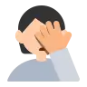 Person Facepalming: Light Skin Tone Emoji 🤦🏻 image - Tossface style