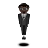 Person In Suit Levitating: Dark Skin Tone