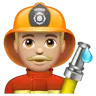 Man Firefighter: Medium-Light Skin Tone Emoji 👨🏼‍🚒 image - WhatsApp style
