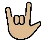 Love-You Gesture: Medium-Light Skin Tone Emoji 🤟🏼 image - OpenMoji style