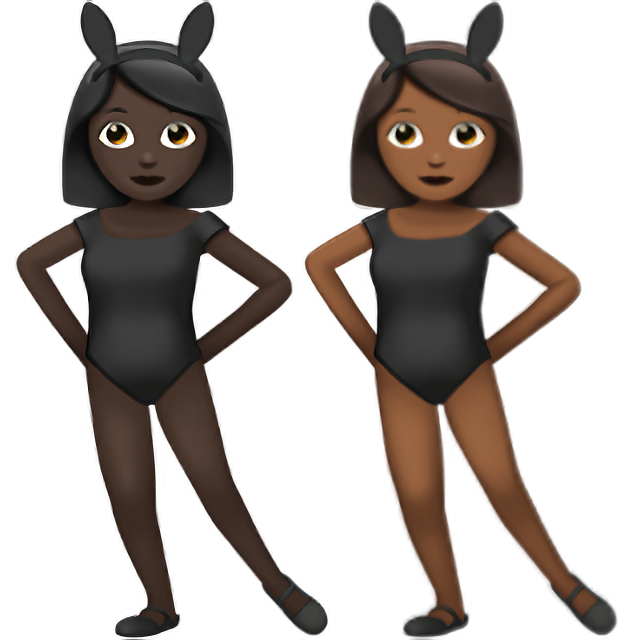 Women With Bunny Ears: Dark Skin Tone, Medium-Dark Skin Tone