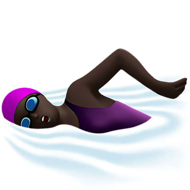 Woman Swimming: Dark Skin Tone