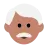 Man: Medium Skin Tone, White Hair
