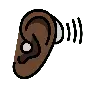 Ear With Hearing Aid: Dark Skin Tone Emoji 🦻🏿 image - OpenMoji style