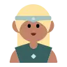 Man Elf: Medium Skin Tone Emoji 🧝🏽‍♂️ image - Tossface style