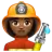 Woman Firefighter: Medium-Dark Skin Tone