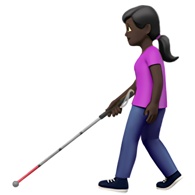 Woman With White Cane: Dark Skin Tone