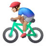 Man Biking: Medium-Light Skin Tone Emoji 🚴🏼‍♂️ image - Samsung style