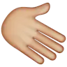 Rightwards Hand: Medium-Light Skin Tone Emoji 🫱🏼 image - WhatsApp style