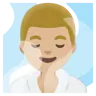 Man In Steamy Room: Medium-Light Skin Tone Emoji 🧖🏼‍♂️ image - Google Noto Color style
