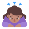Woman Bowing: Medium Skin Tone Emoji 🙇🏽‍♀️ image - Microsoft Classic 2D style