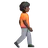 Person Walking Facing Right: Dark Skin Tone