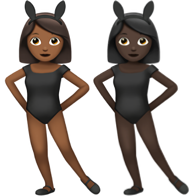 Women With Bunny Ears: Medium-Dark Skin Tone, Dark Skin Tone