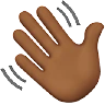 Waving Hand: Medium-Dark Skin Tone Emoji 👋🏾 image - Apple style